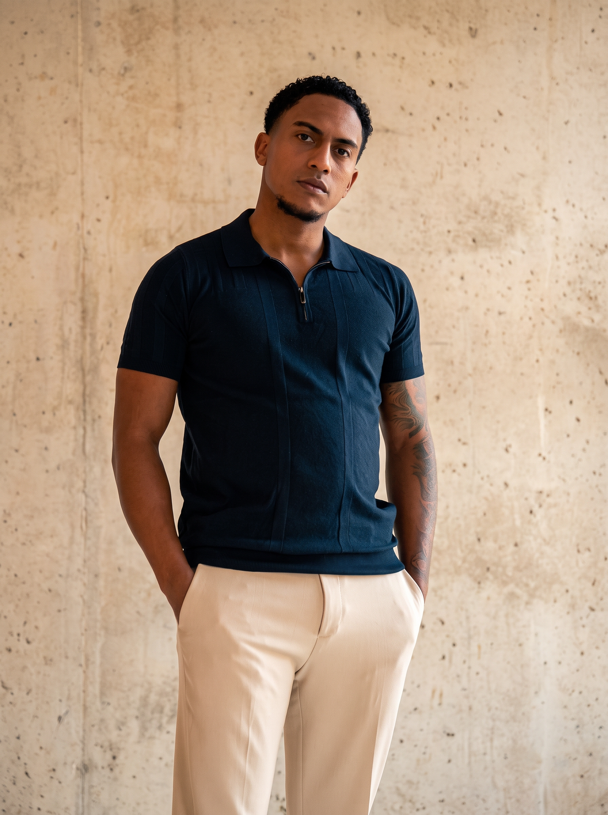 The Lucian Zip - Dark Navy