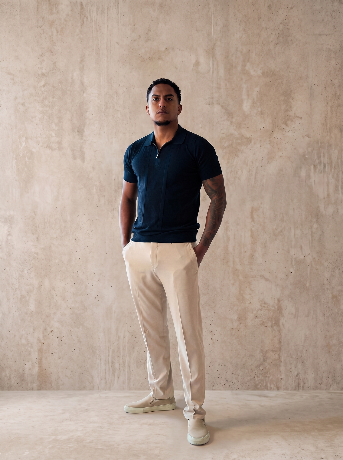 The Lucian Zip - Dark Navy