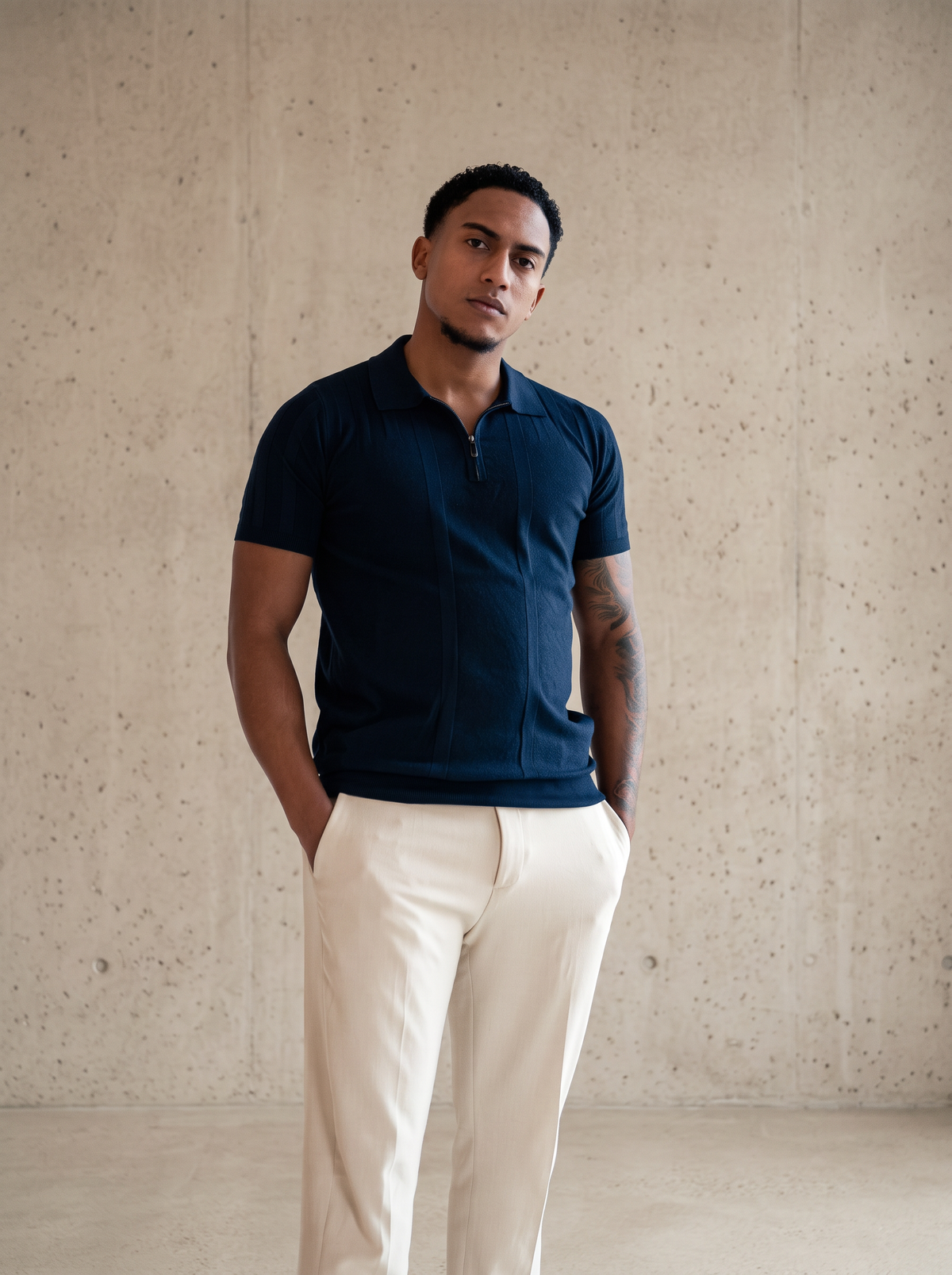 The Lucian Zip - Dark Navy