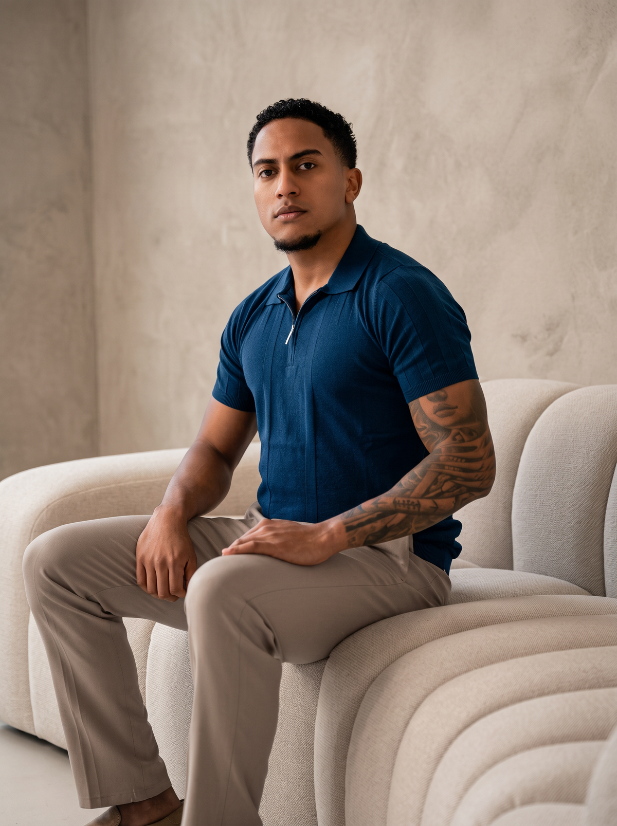 The Lucian Zip - Dark Navy